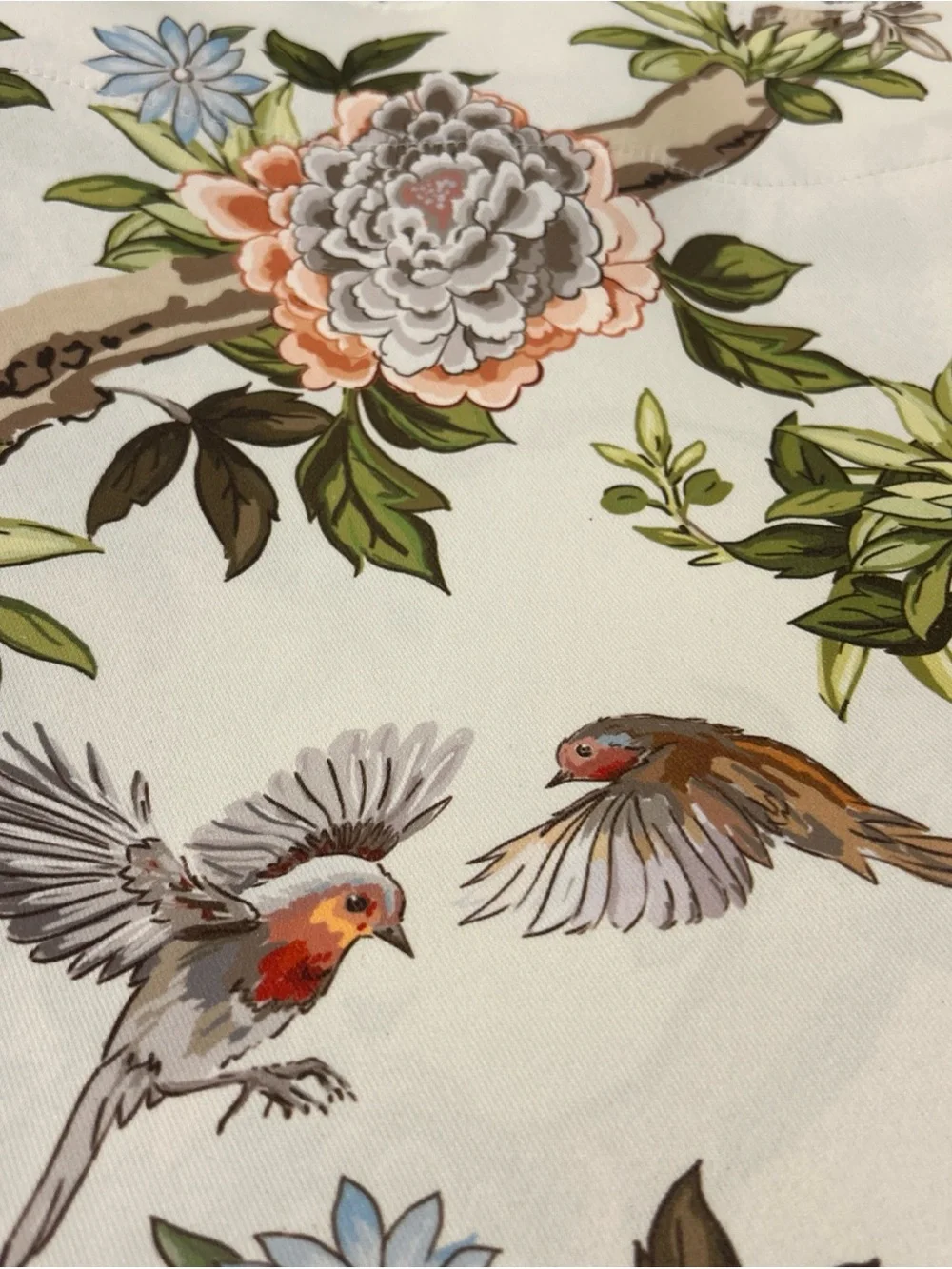 LILLIAN AUGUST 38 x 84 Curtain panels Floral & Birds Rod pocket back tab 2 PC